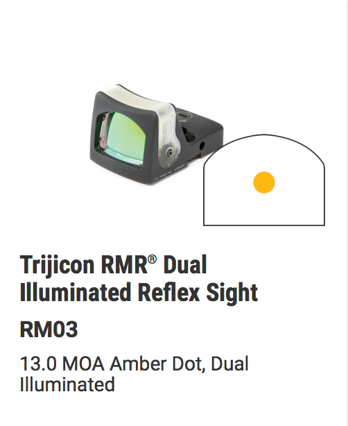 Trijicon - RMR® Dual Illuminated Reflex Sight - Black - Amber dot