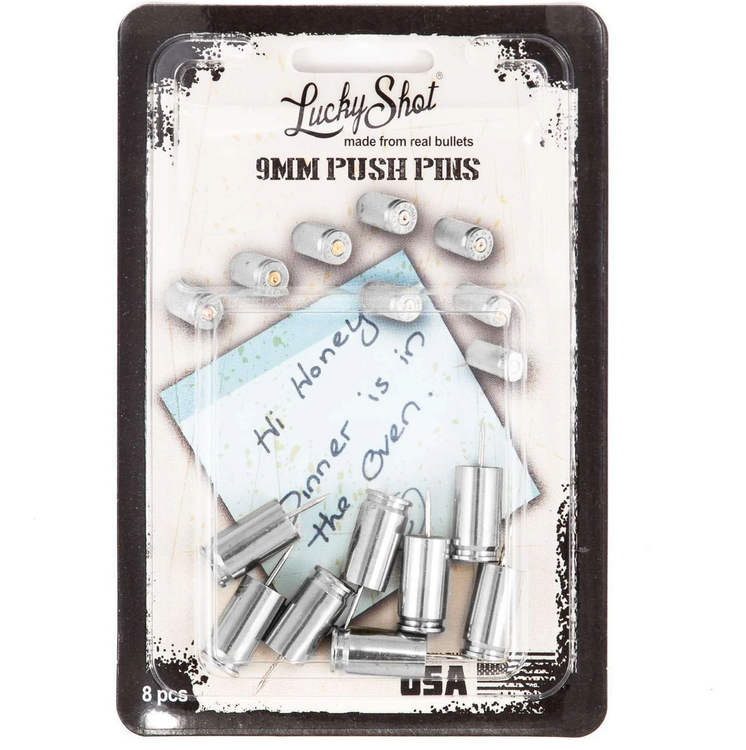 Lucky Shot - 9mm Bullet Push Pins (Pack of 8)