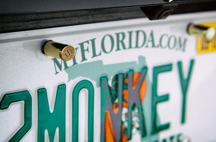 Lucky Shot - .45 Caliber Bullet License Plate Fasteners