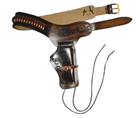 Denix - Leather cartridge belt for one revolver