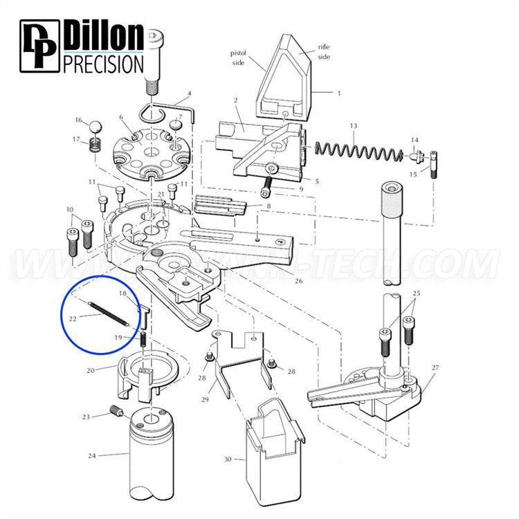 Eemann Tech - Indexer return spring for XL650/XL750  Dillon XL650/XL750