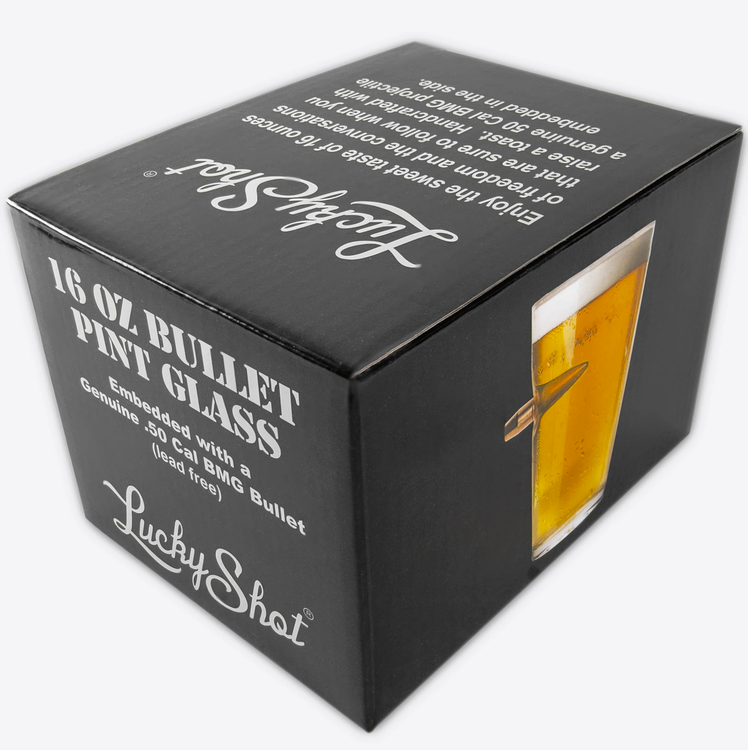 Lucky Shot - .50 Caliber Bullet Pint Glass