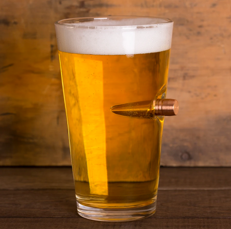 Lucky Shot - .50 Caliber Bullet Pint Glass
