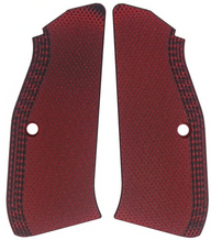 LokGrips - CZ Shadow 2 Thin Full Checkered - Red Black