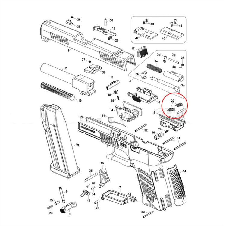 Eemann Tech - Trigger bar spring for CZ P-10