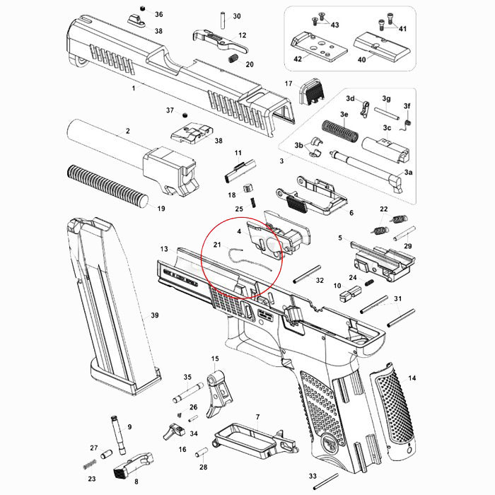 Eemann Tech - CZ P-10 - Slide Stop Spring