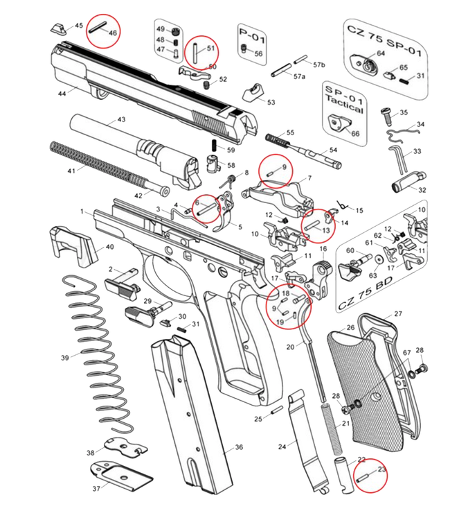 Eemann tech - CZ - Pins Set