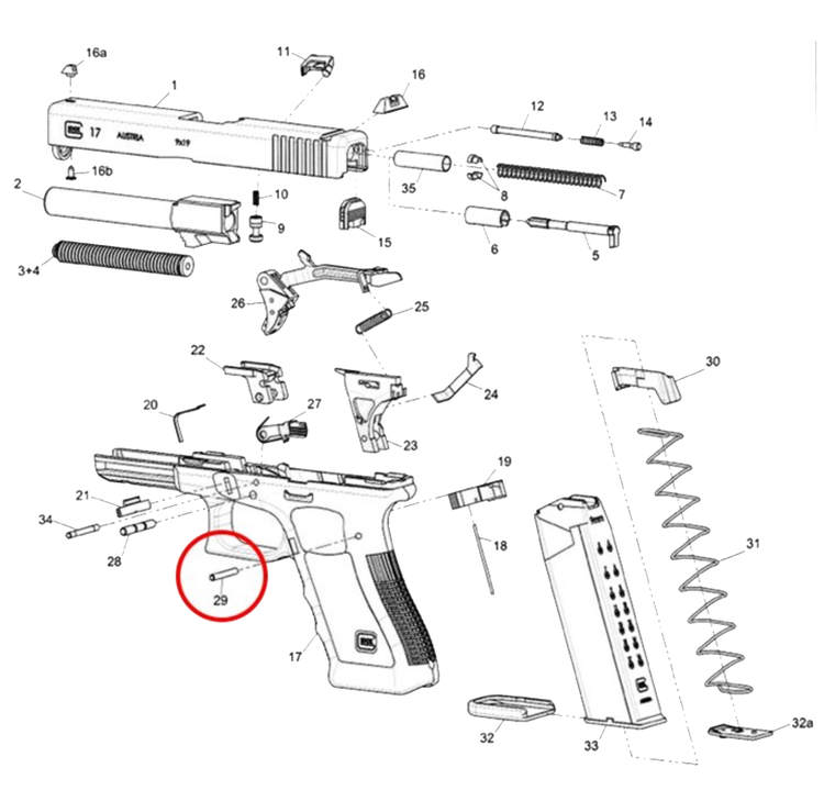 Glock - Trigger housing pin SF