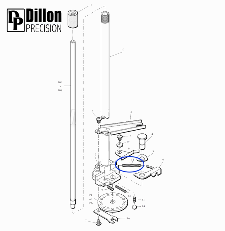 Eemann Tech - Replacement Indexing arm spring 13965 for Dillon XL650