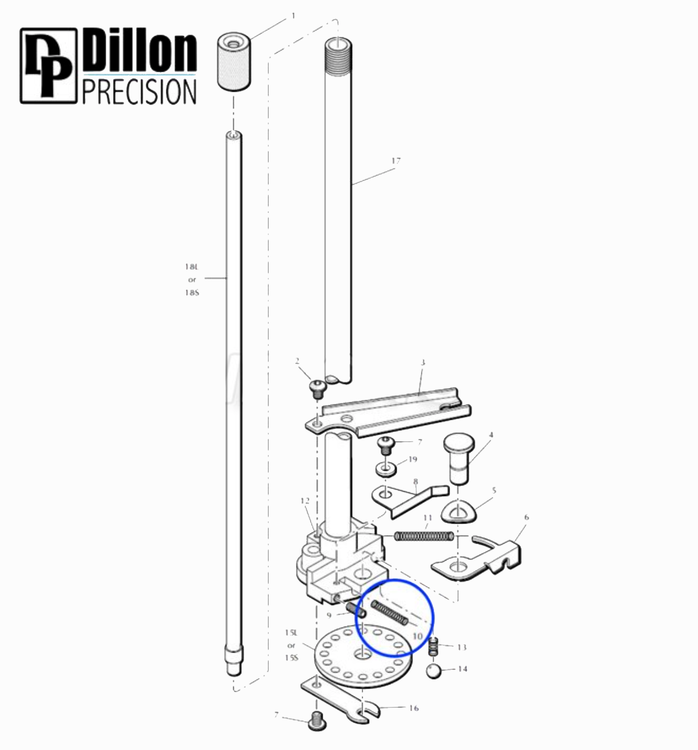 Eemann Tech - Replacement Locator tab spring 13624 for Dillon XL650