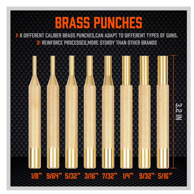 19-Pieces Gunsmith Punch Set and Gunsmithing Maintenance