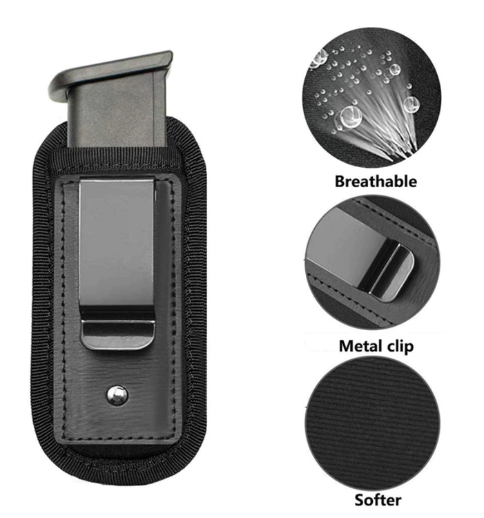 Magazine Pouch Nylon Holster Pistol - Concealed Carry Mag Case with Clip