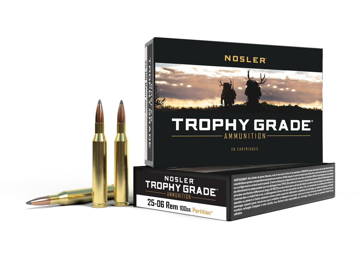 Nosler - Trophy Grade Ammunition - .25-06 Remington - 100gr - PT - 20/ask