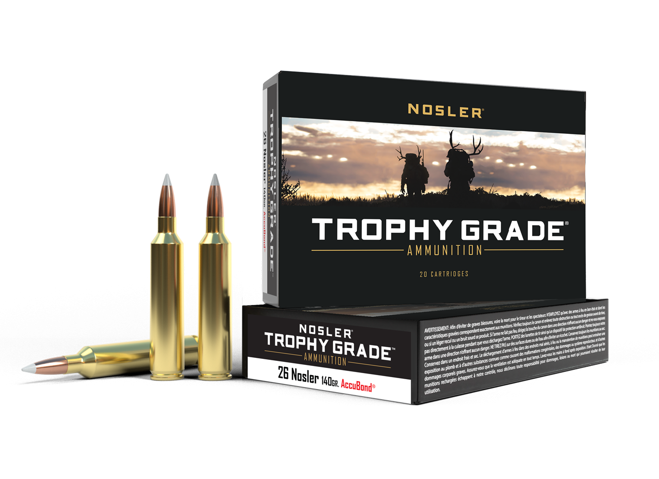 Nosler - Trophy Grade Ammunition - 26 Nosler - 140gr - AB - 20/ask
