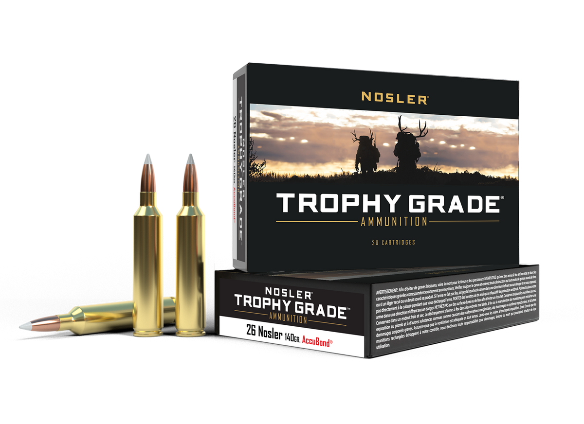Nosler - Trophy Grade Ammunition - 26 Nosler - 140gr - AB - 20/ask