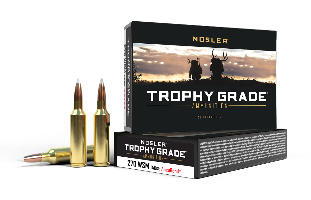 Nosler - Trophy Grade Ammunition - 270 WSM - 140gr - AB - 20/ask