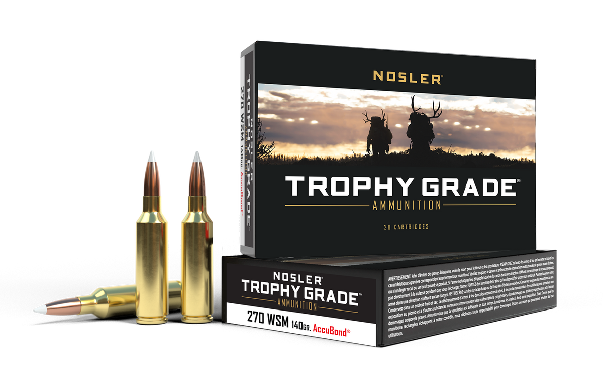 Nosler - Trophy Grade Ammunition - 270 WSM - 140gr - AB - 20/ask