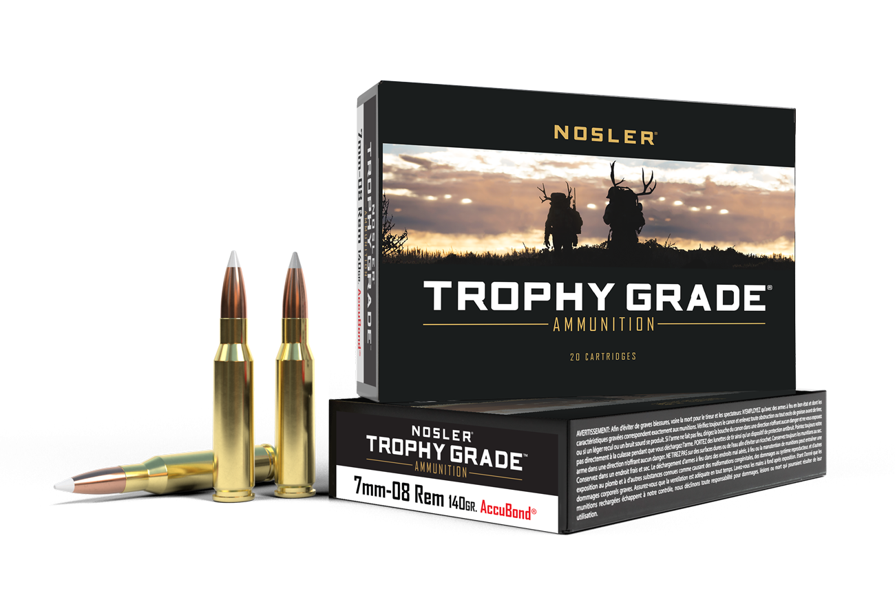 Nosler - Trophy Grade Ammunition - 7mm-08 Remington - 140gr - AB SP - 20/ask