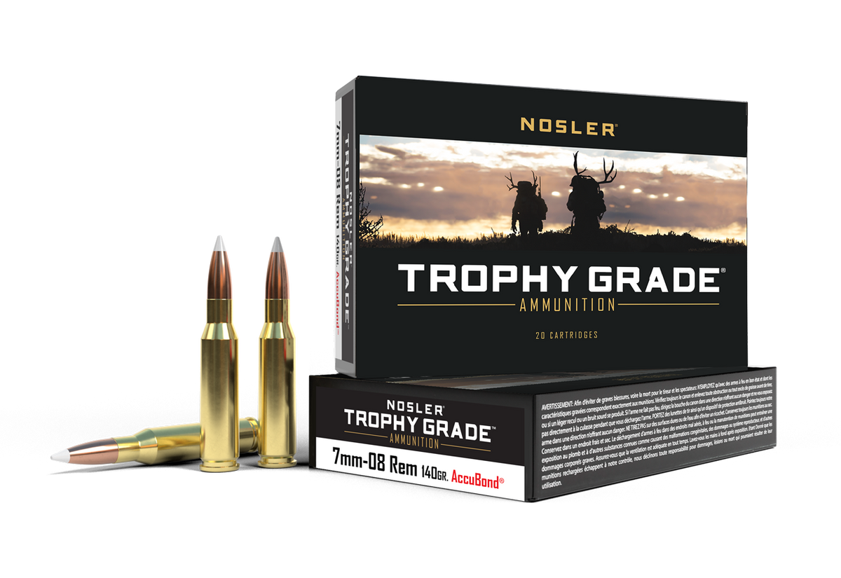 Nosler - Trophy Grade Ammunition - 7mm-08 Remington - 140gr - AB SP - 20/ask