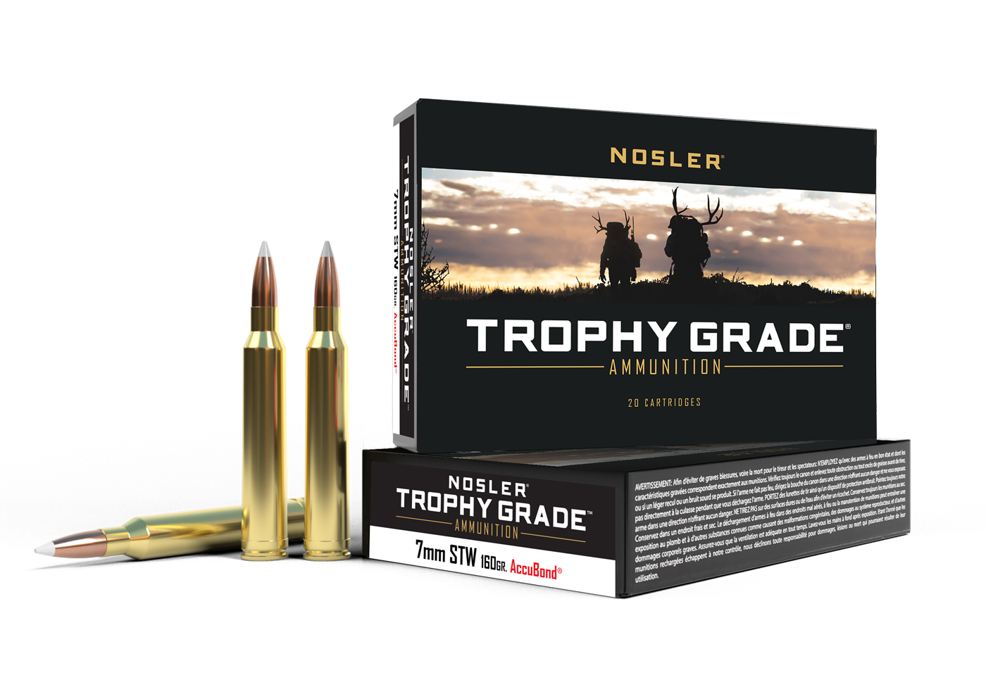 Nosler - Trophy Grade Ammunition - 7mm STW - 160gr - AB - 20/ask