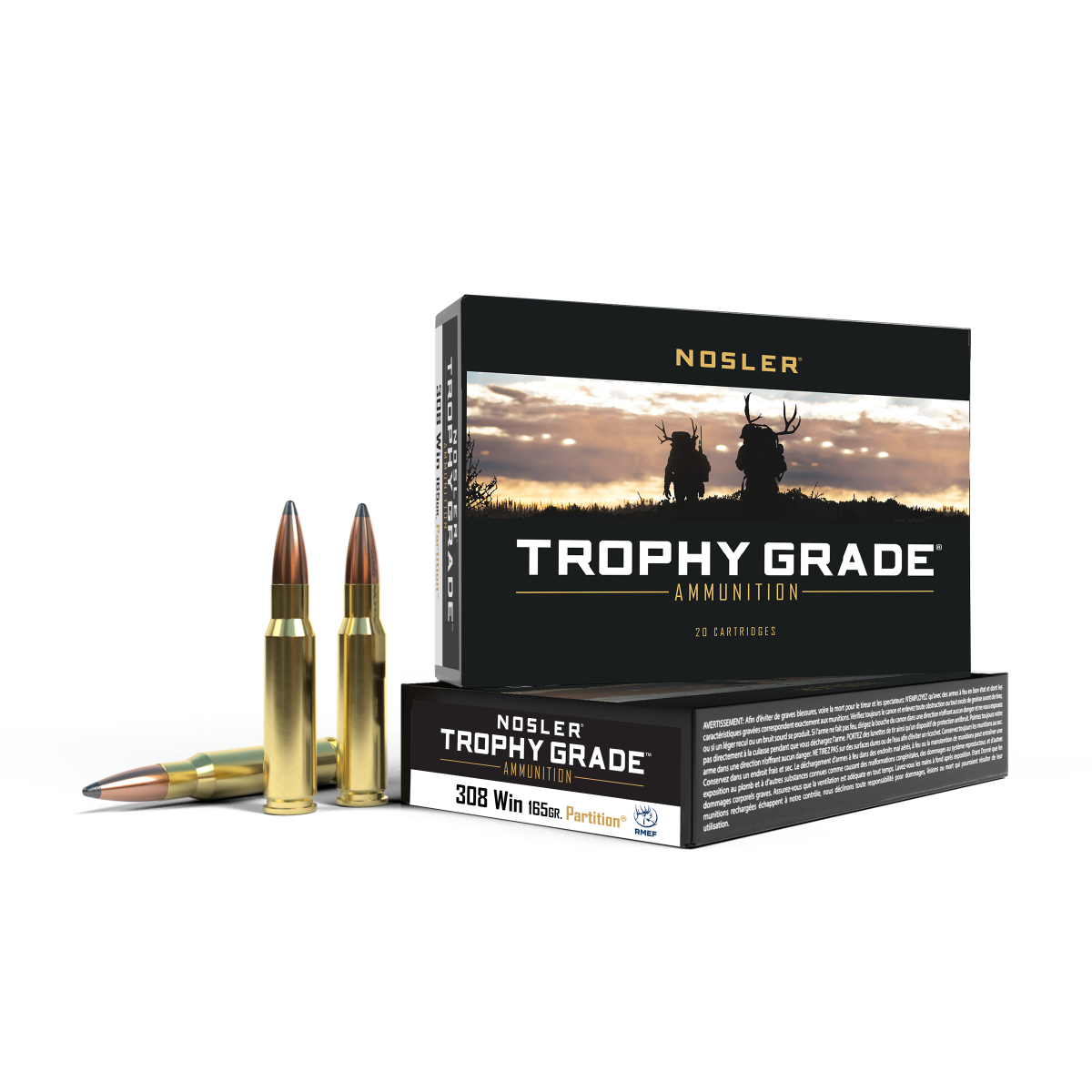 Nosler - Trophy Grade Ammunition - .308 Winchester - 165gr - PT - 20/ask