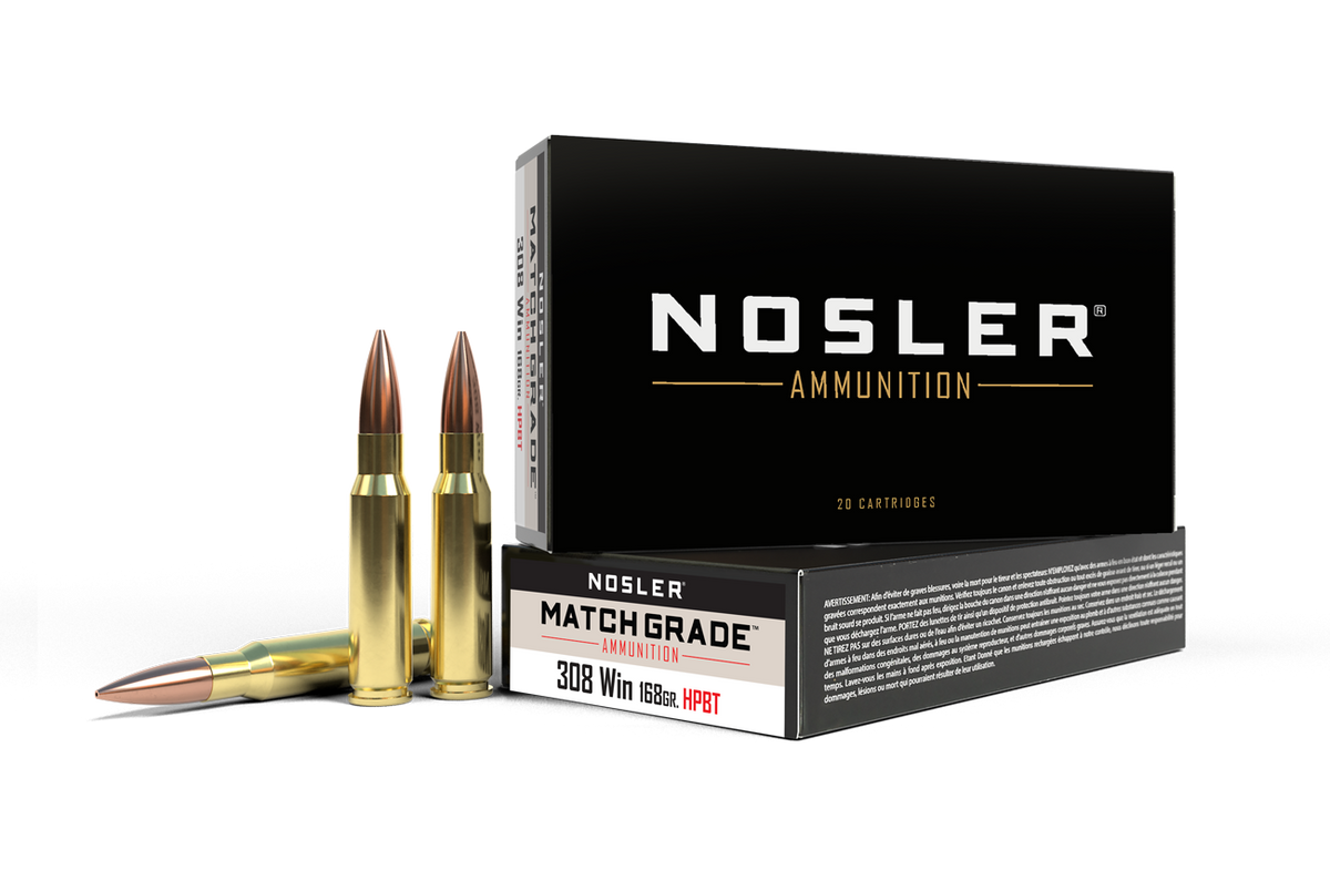 Nosler - Match Grade Ammunition - .308 Winchester - 168gr - CC HPBT - 20/ask