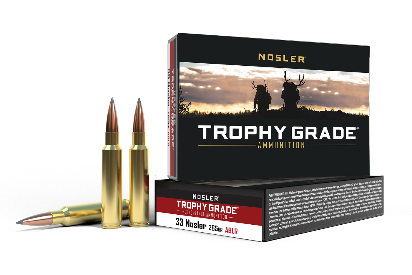 Nosler - Trophy Grade Ammunition - 33 Nosler - 265gr - ABLR - 20/ask