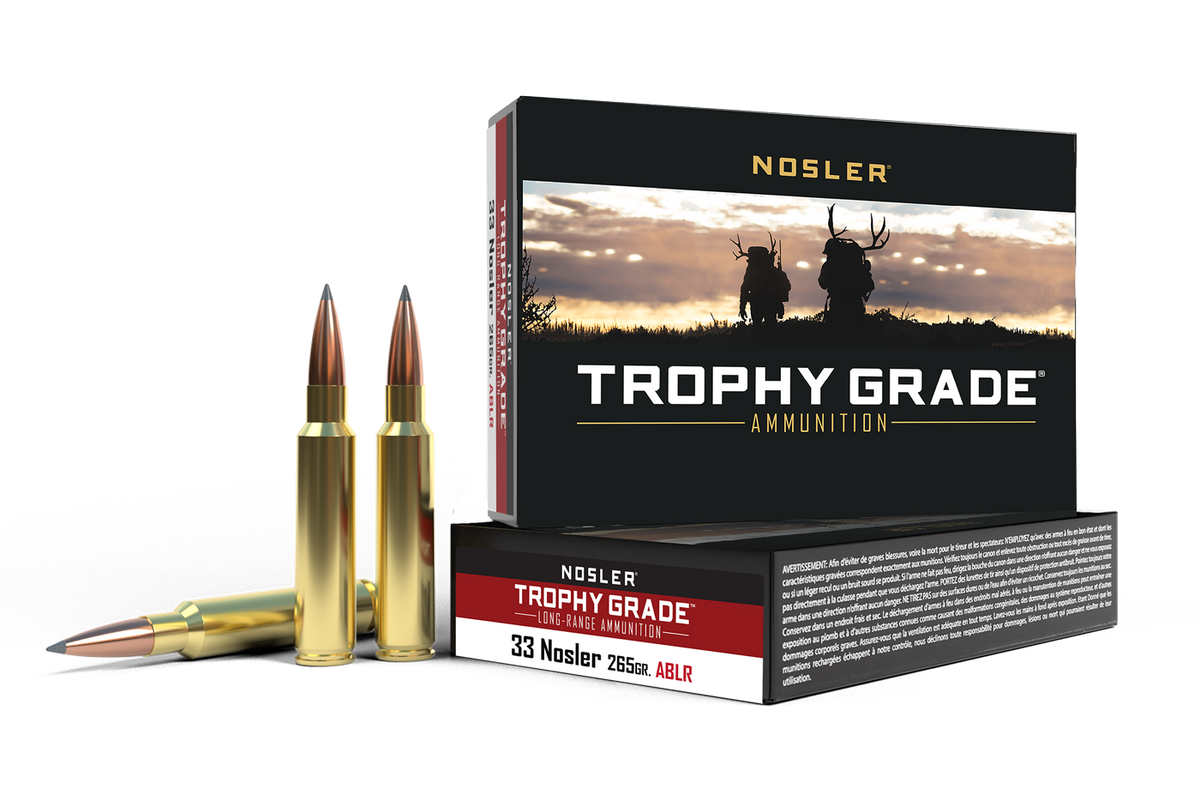 Nosler - Trophy Grade Ammunition - 33 Nosler - 265gr - ABLR - 20/ask