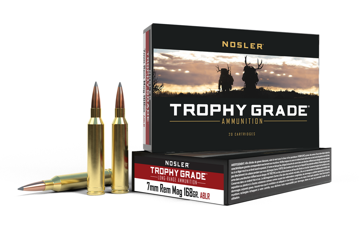 Nosler - Trophy Grade Ammunition - 7mm Remington Magnum - 168gr - ABLR - 20/ask