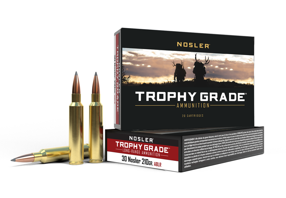 Nosler - Trophy Grade Ammunition - 30 Nosler - 210gr - ABLR - 20/ask