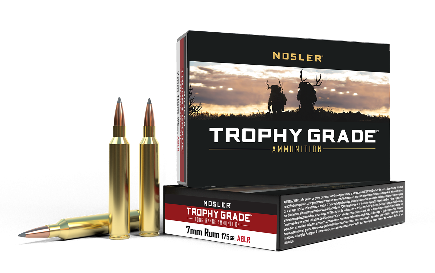 Nosler - Trophy Grade Ammunition - 7mm Remington Ultra Magnum - 175gr - ABLR - 20/ask