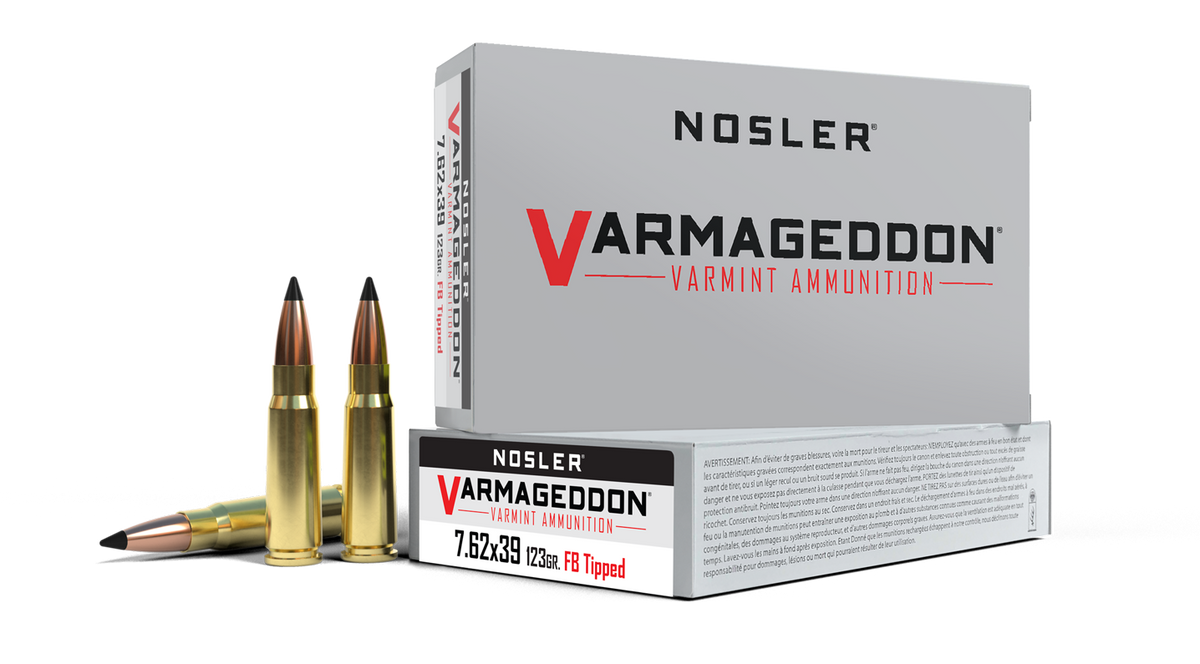 Nosler - Varmageddon Ammunition - 7,62×39 - 123gr - FBT - 20/ask