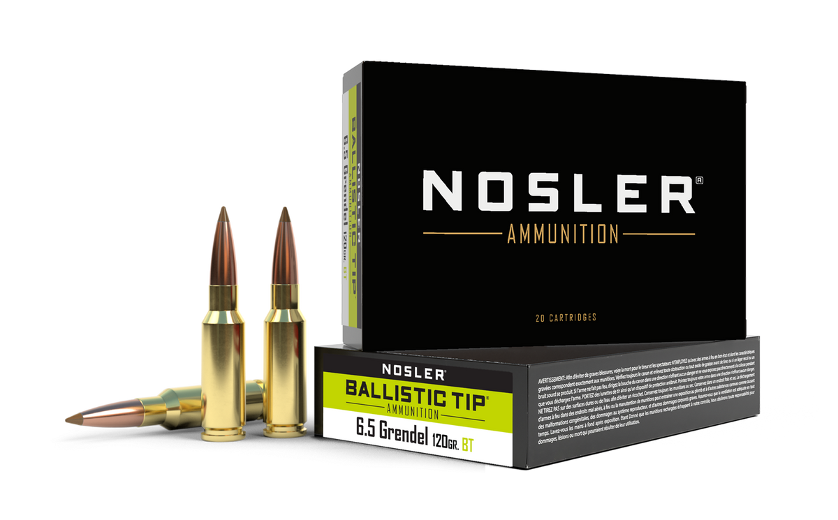 Nosler - Ballistic Tip Ammunition - 6.5 Grendel - 120gr - BT - 20/ask