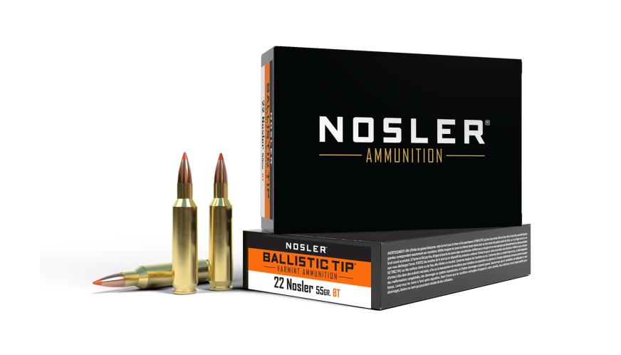 Nosler Ballistic Tip Varmint 22 Nosler 55 gr Ballistic Tip - 20 patroner per ask