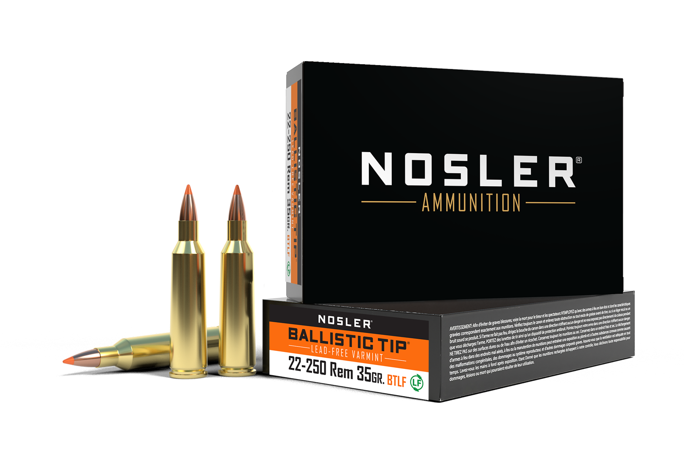 Nosler - Ballistic Tip Lead Free Ammunition - .22-250 Remington - 35gr - BTLF - 20/ask