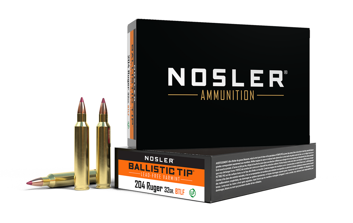 Nosler - Ballistic Tip Lead Free Ammunition - .204 Ruger - 32gr - BTLF - 20/ask