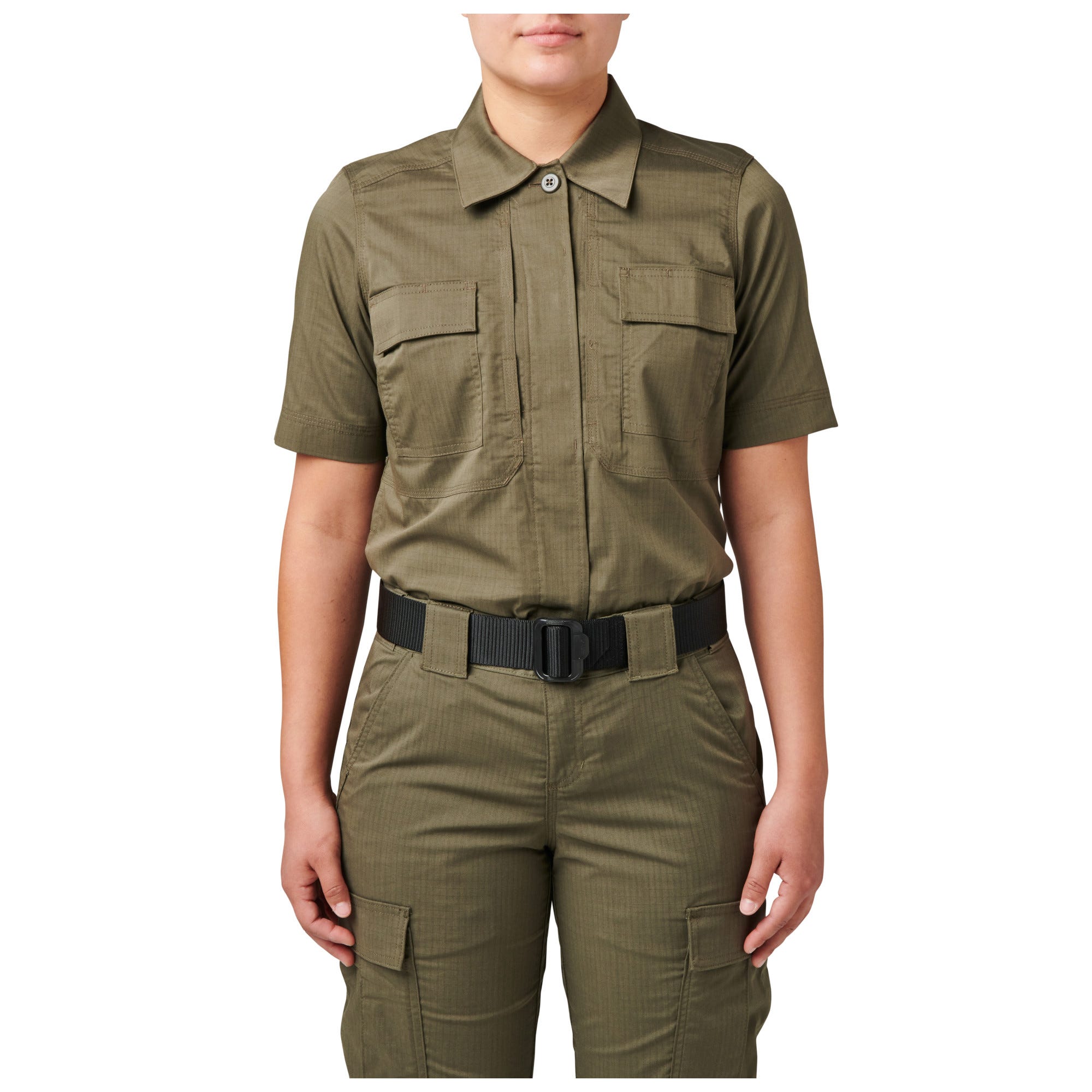 5.11 Tactical Women's Flex-Tac TDU Ripstop Short Sleeve Shirt i Ranger Green