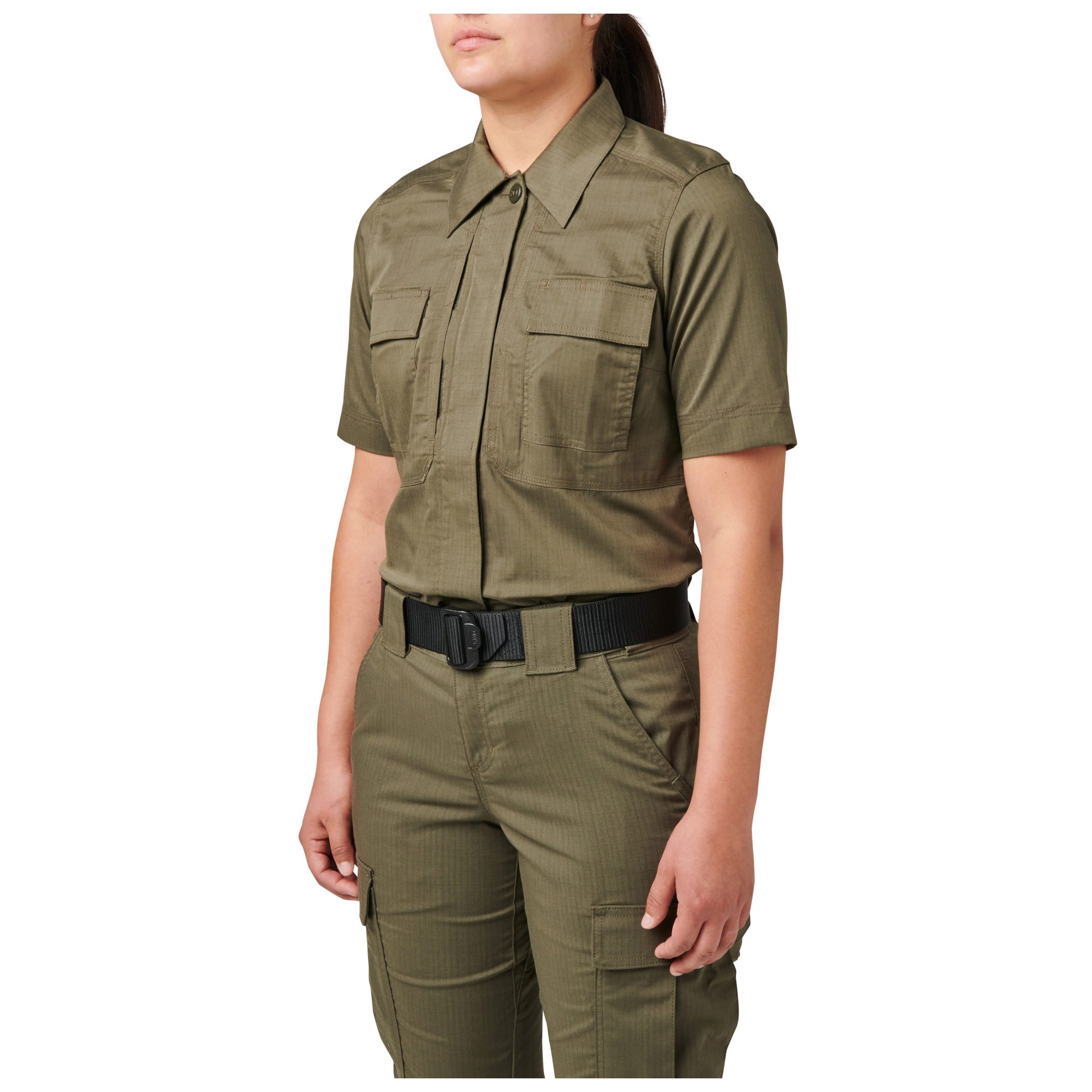 5.11 Tactical Women's Flex-Tac TDU Ripstop Short Sleeve Shirt i Ranger Green