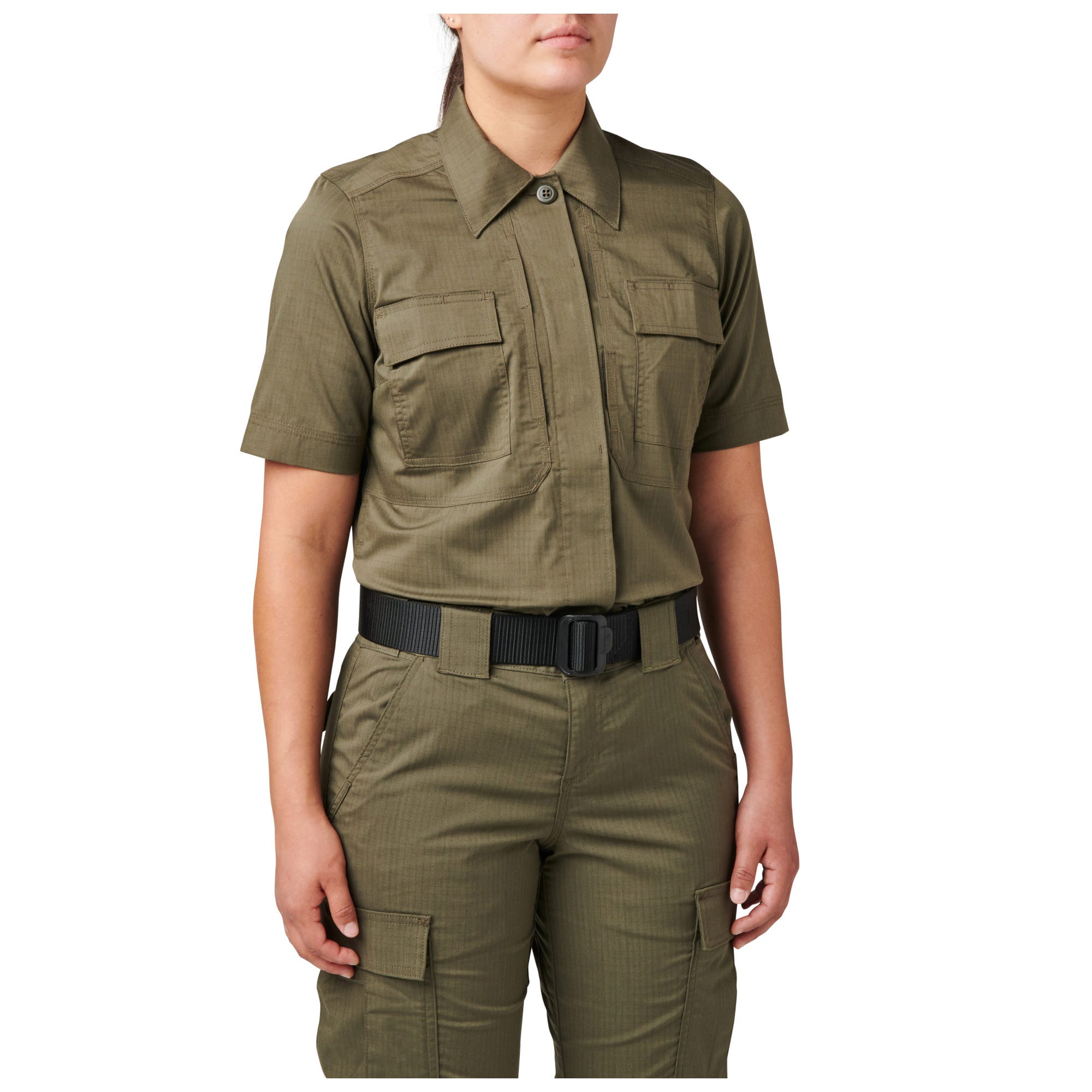 5.11 Tactical Women's Flex-Tac TDU Ripstop Short Sleeve Shirt i Ranger Green