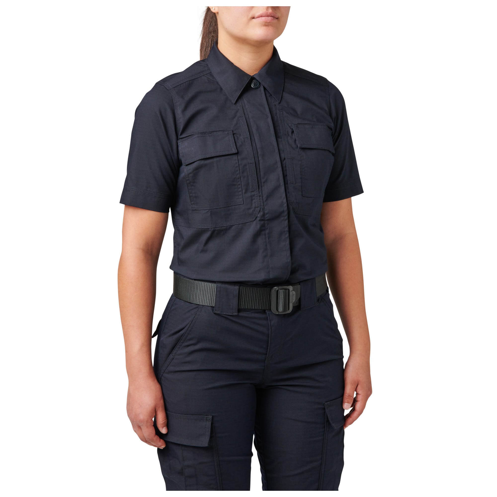 5.11 Tactical Women's Flex-Tac TDU Ripstop Short Sleeve Shirt i Dark Navy
