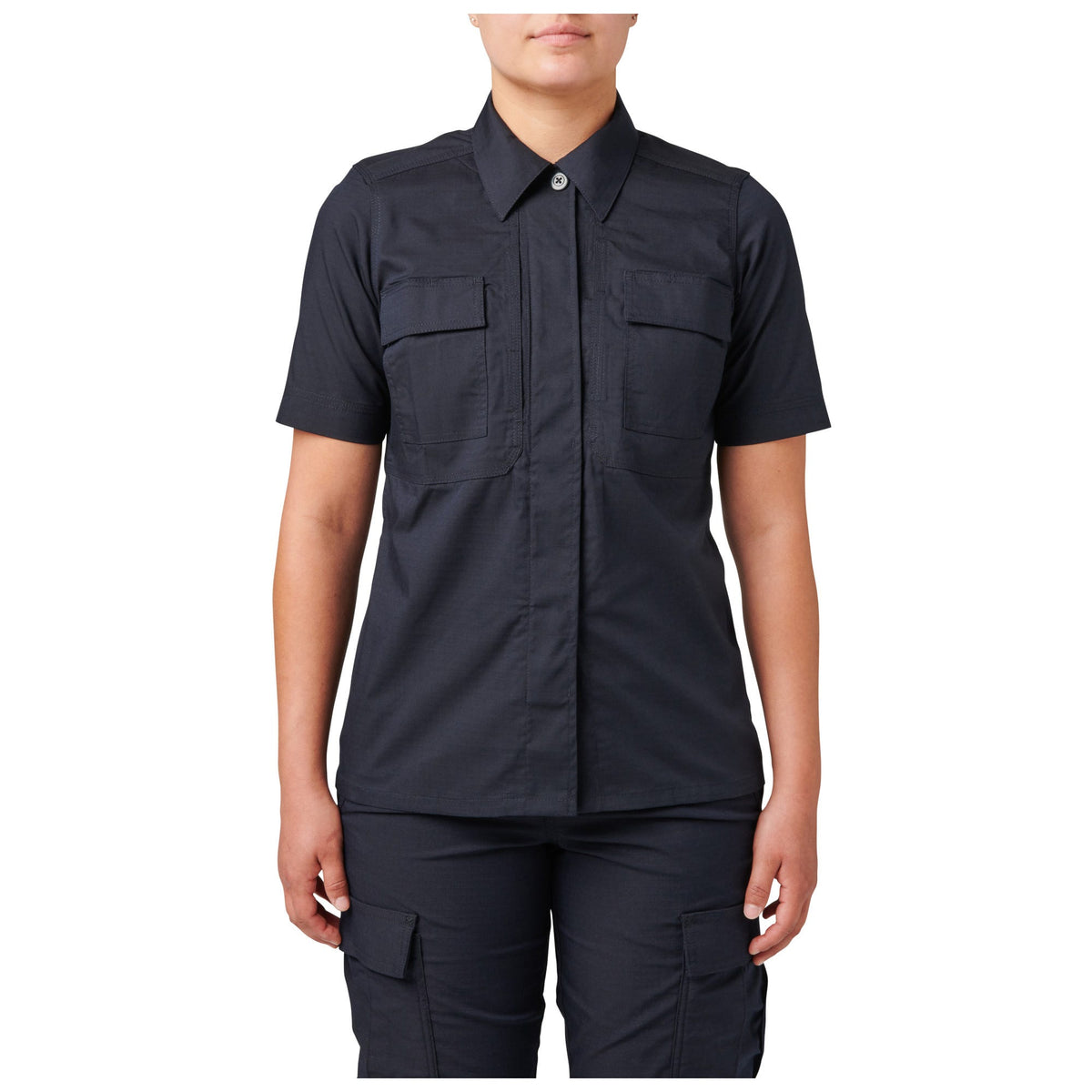 5.11 Tactical Women's Flex-Tac TDU Ripstop Short Sleeve Shirt i Dark Navy