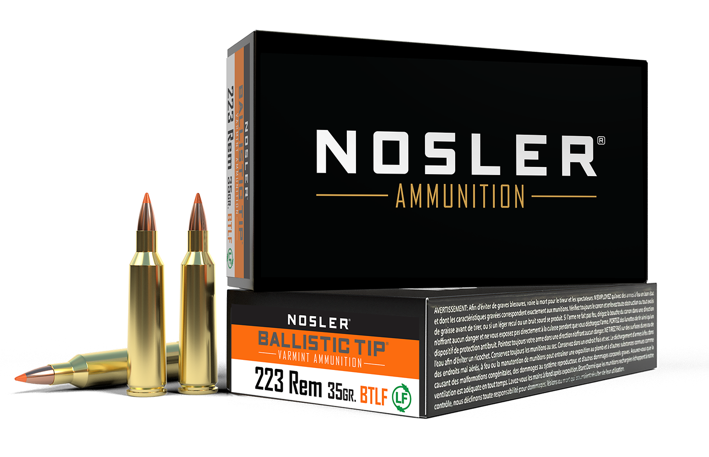 Nosler - Ballistic Tip Lead Free Ammunition - 223 Remington - 35gr - BTLF - 20/ask