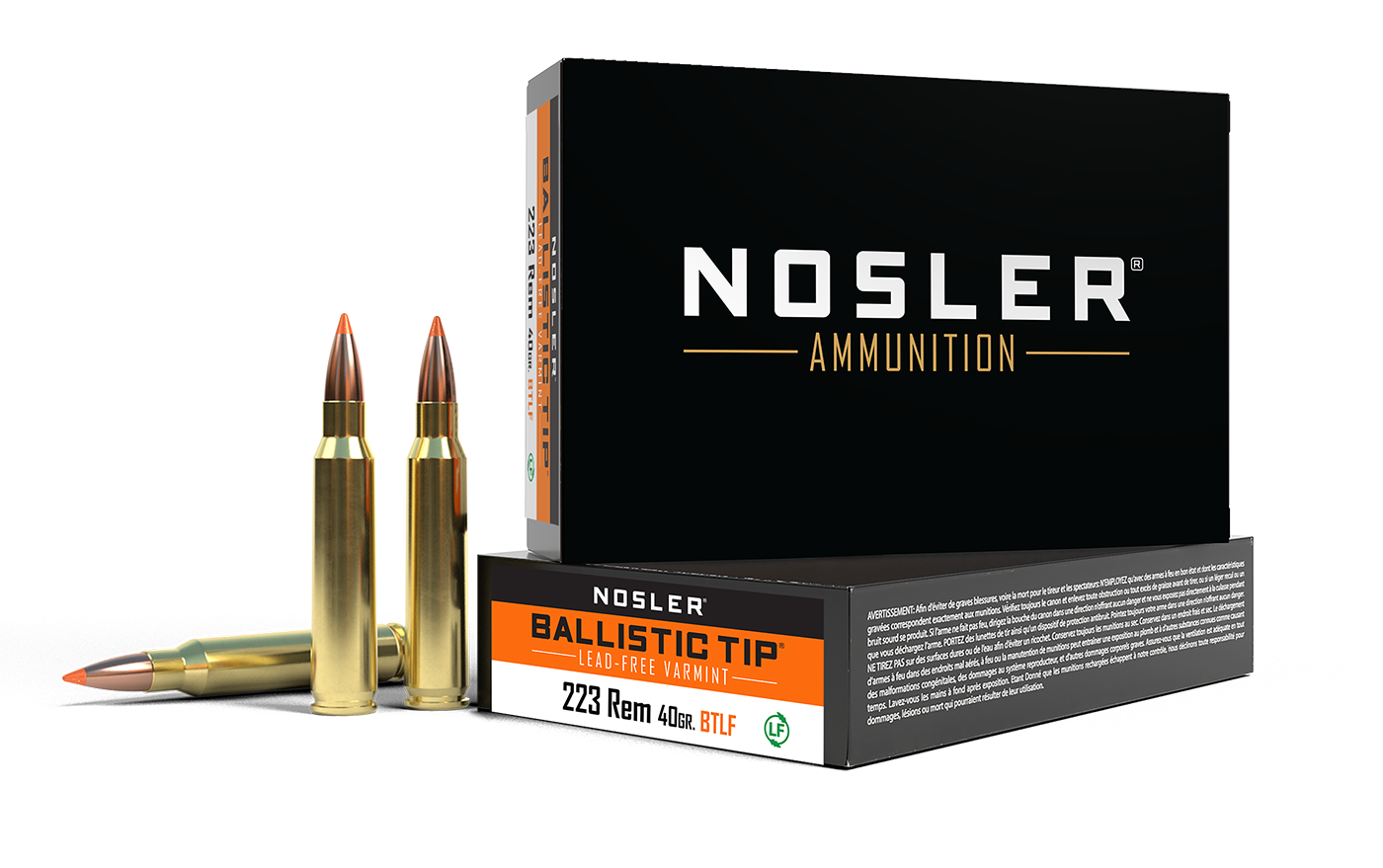 Nosler - Ballistic Tip Lead Free Varmint Ammunition - 223 Remington - 40gr - BTLF - 20/ask