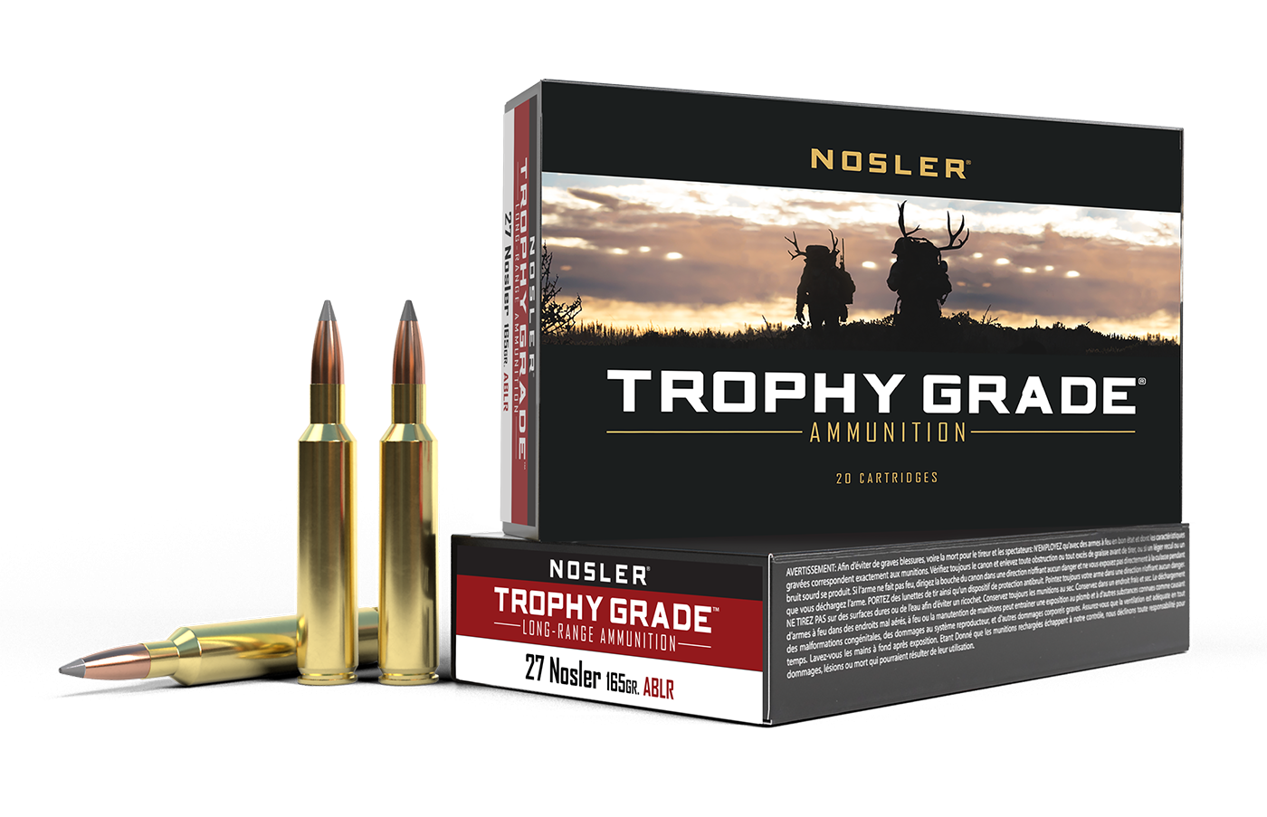 Nosler - Trophy Grade Ammunition - 27 Nosler - 165gr - ABLR - 20/ask