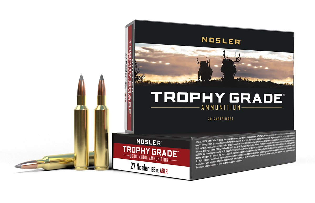 Nosler - Trophy Grade Ammunition - 27 Nosler - 165gr - ABLR - 20/ask