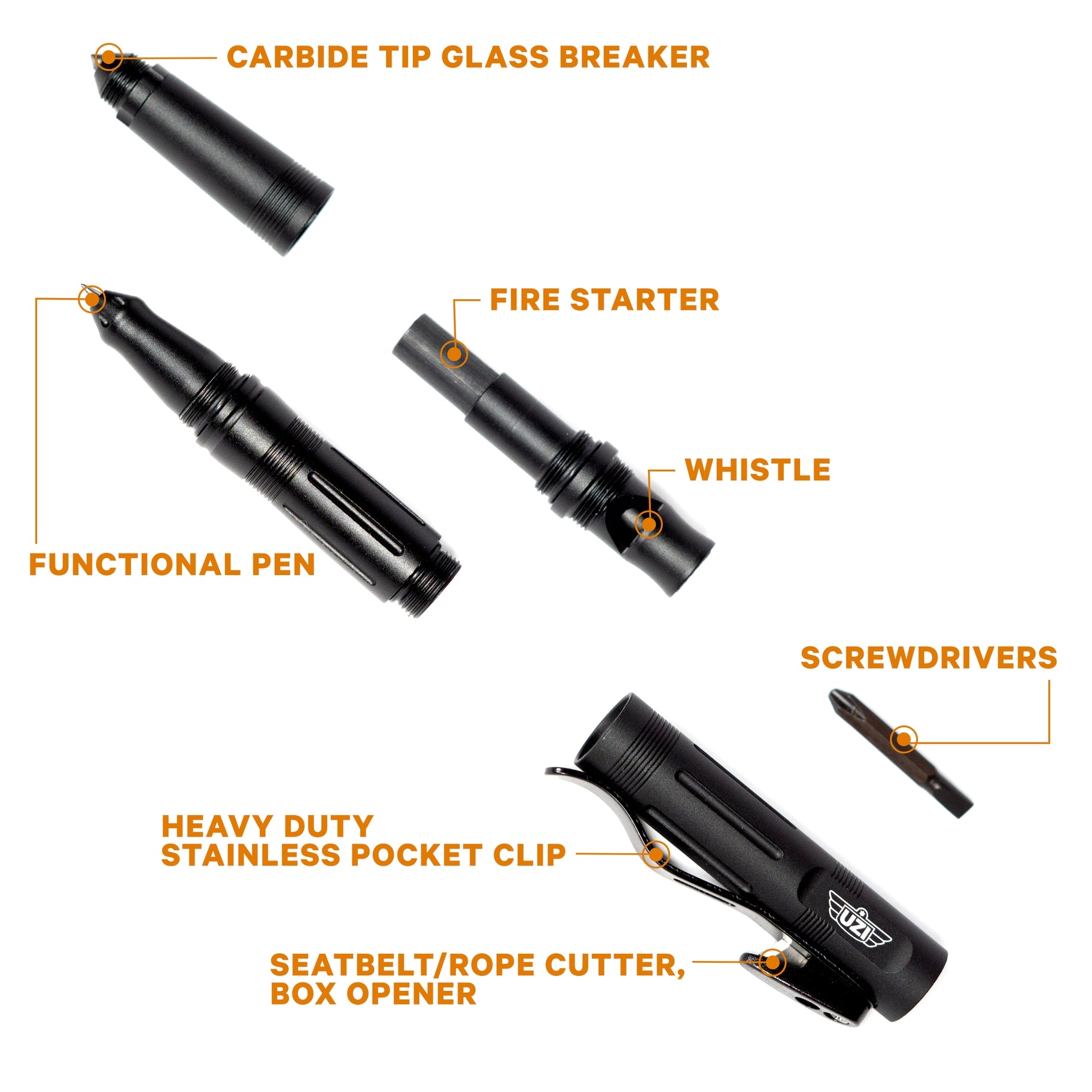 UZI - Multi-tool pen - Black