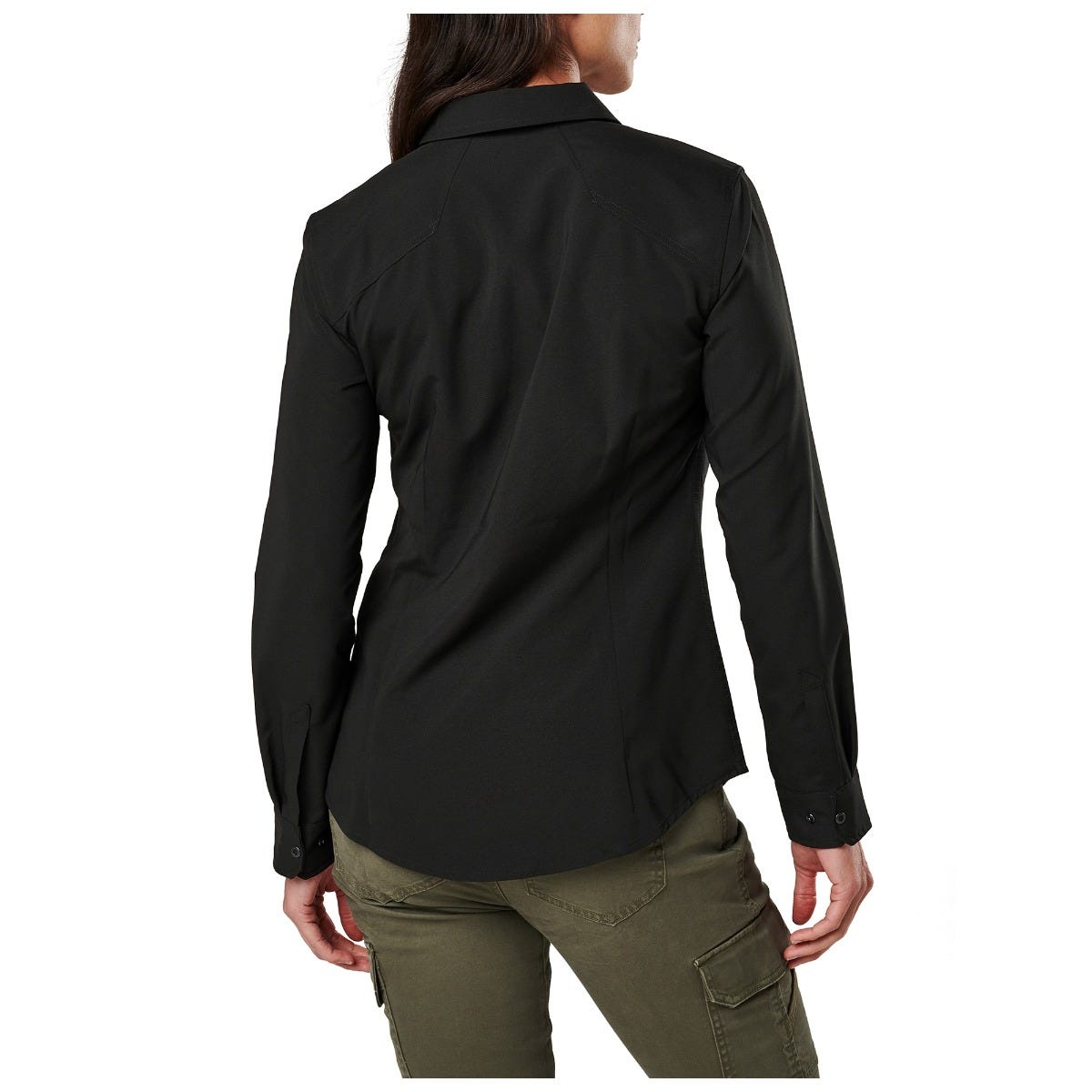 5.11 Liberty Flex Long Sleeve Shirt i Black, långärmad skjorta med professionell stil och RAPIDraw-slå.