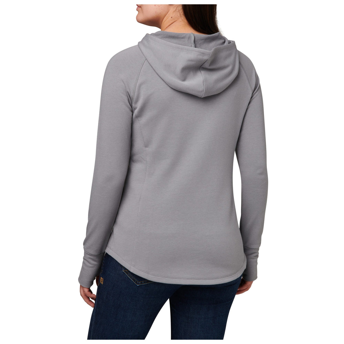 5.11 Donna Hoodie för dam i Overcast Grey med korsad öppning och känguruficka