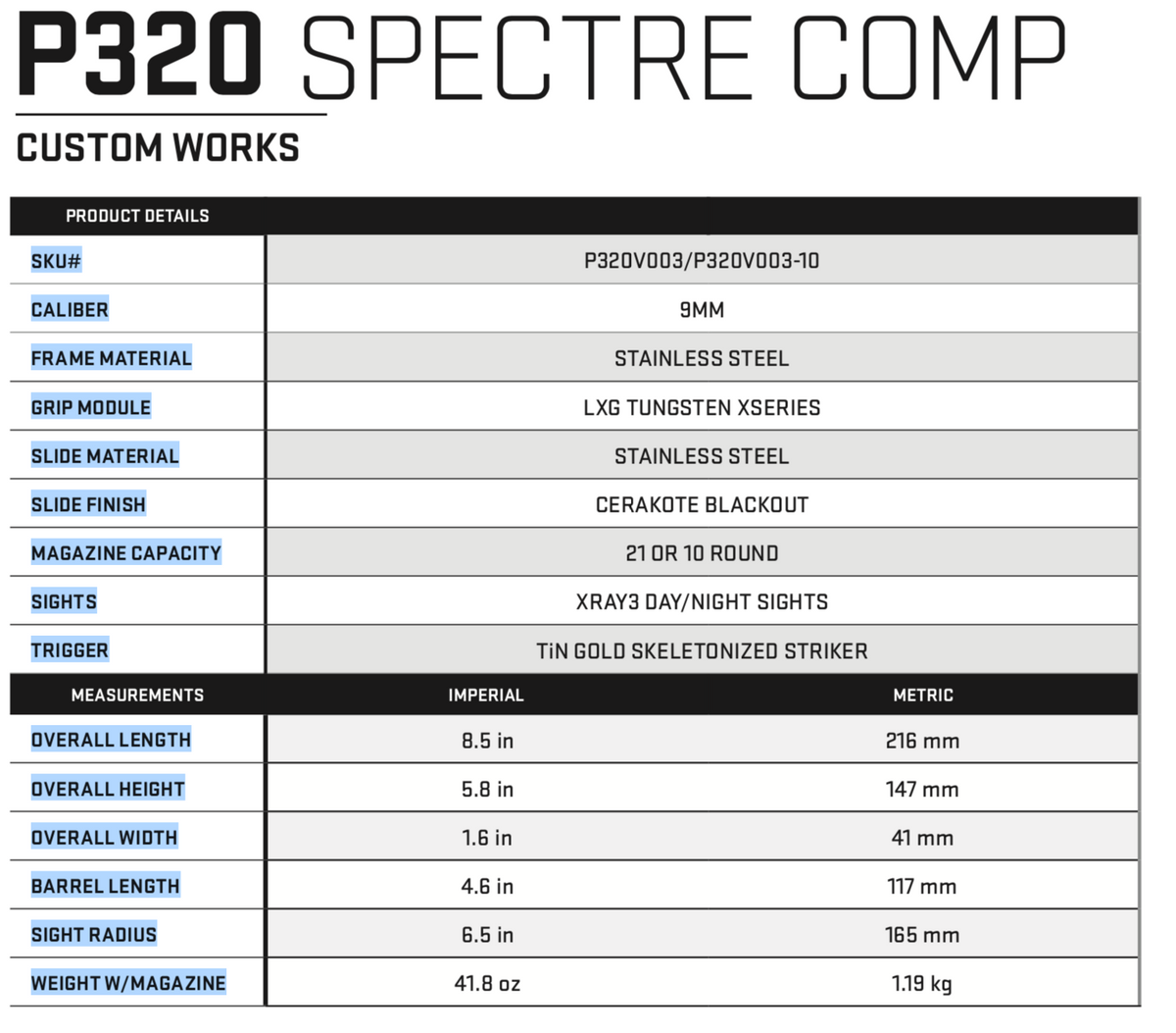 Sig Sauer - P320 Spectre Comp