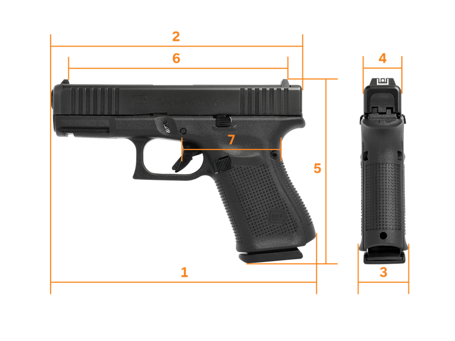 Glock 19 Gen5 FS - threaded M13.5X1 left, 9 mm - Compact